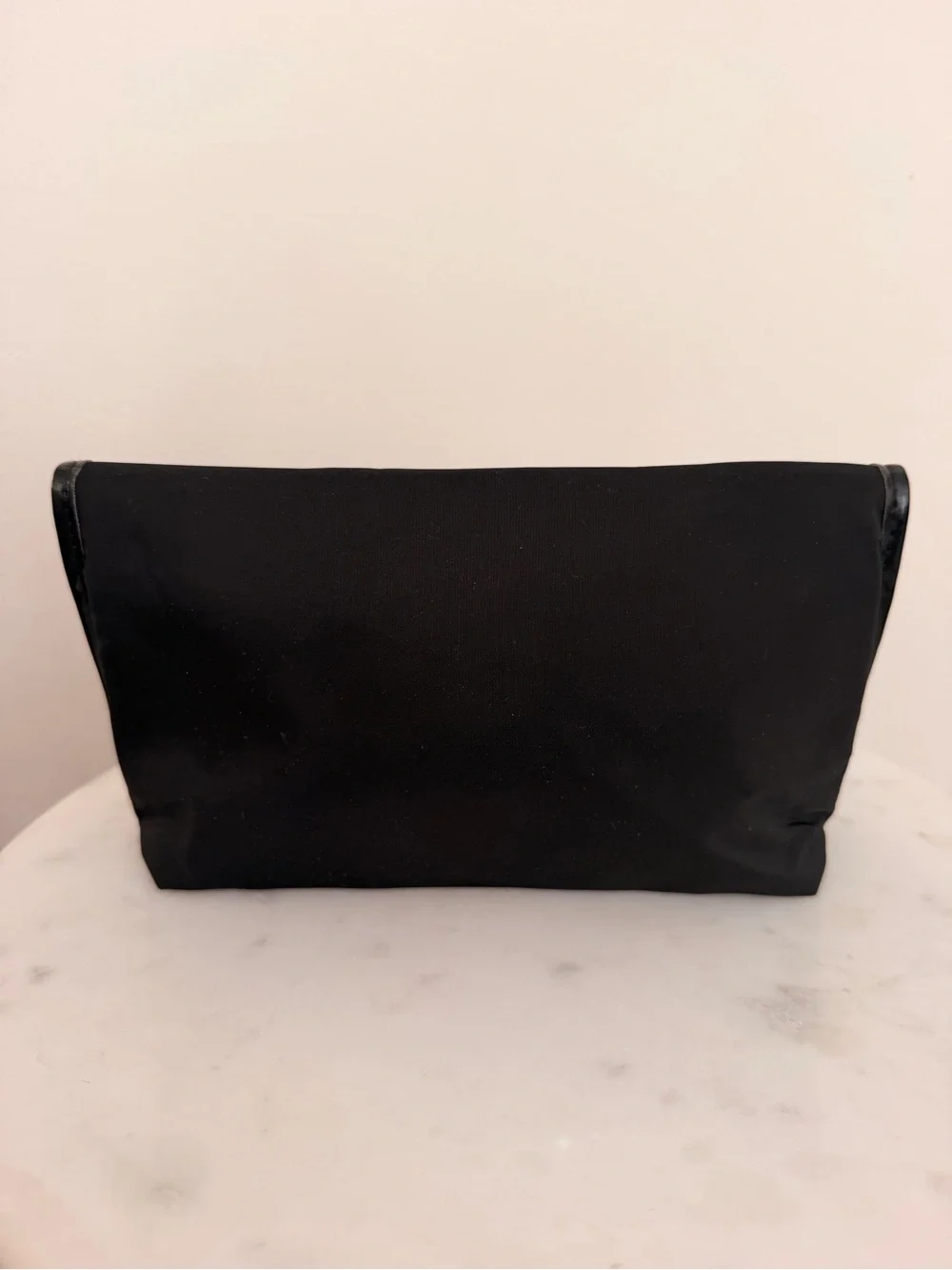 Dior Black Nylon Cosmetic Pouch with Logo Plaque